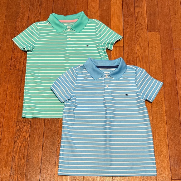 crown & ivy Other - Crown & Ivy Boys Polo Shirts Lot - Blue & Green Striped Size 7